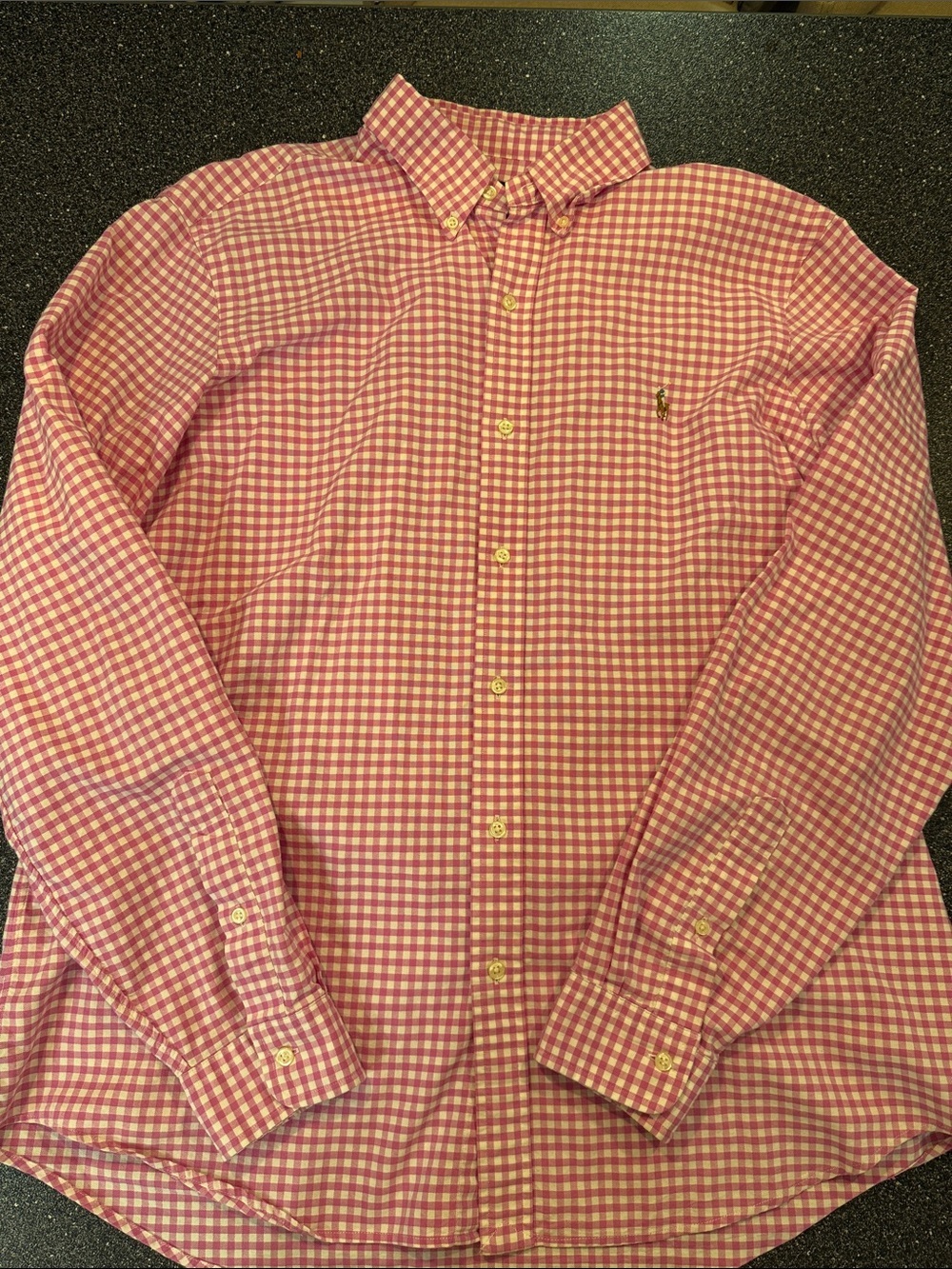 Men’s Ralph Lauren Pink Gingham Button-Down Shirt - size XL